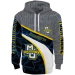 personalized marquette golden eagles hexagonal mesh blue black gray hoodie best selling