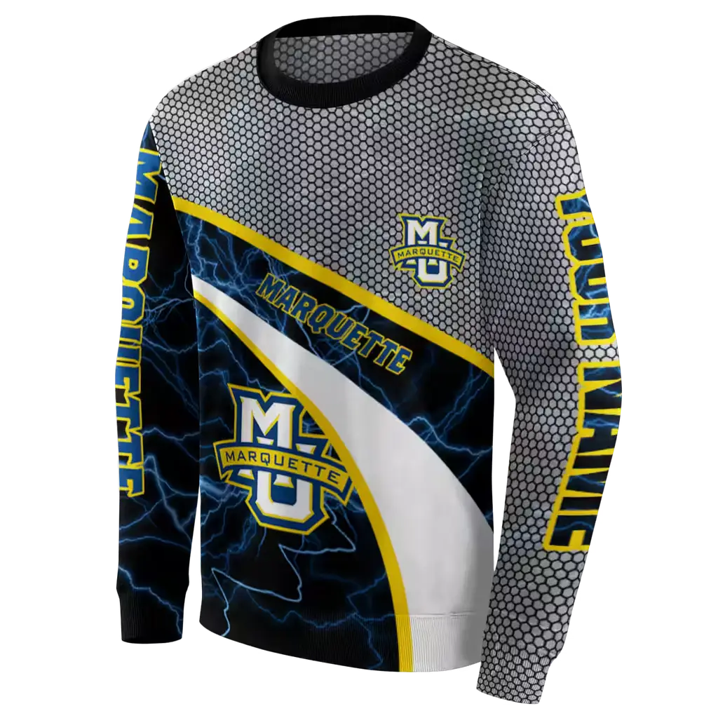 personalized marquette golden eagles hexagonal mesh blue black gray hoodie new arrival personalized marquette golden eagles hexagonal mesh blue black gray hoodie new arrival
