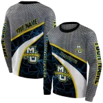 personalized marquette golden eagles hexagonal mesh blue black gray hoodie best selling