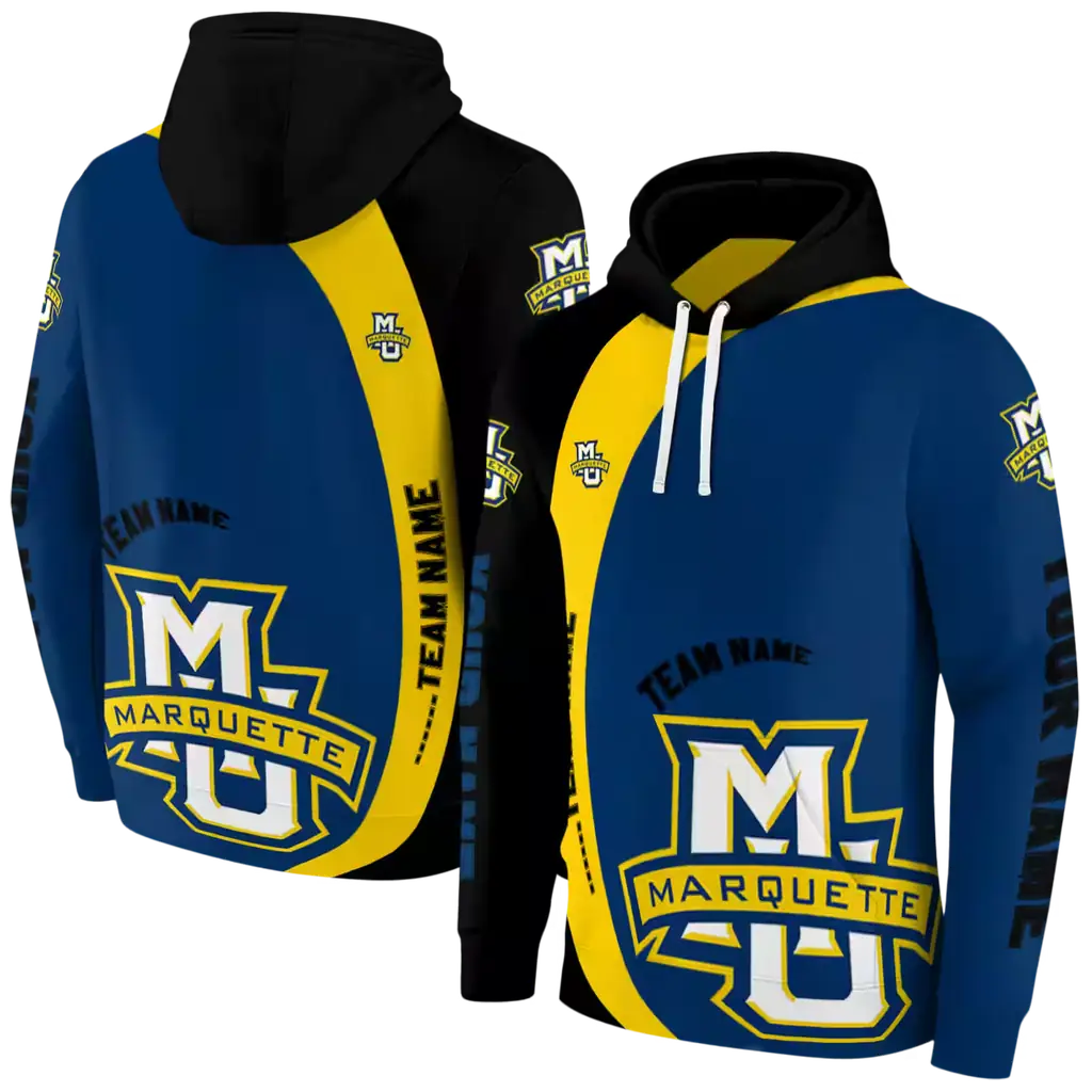 personalized marquette golden eagles minimalist design blue black hoodie fashion forward personalized marquette golden eagles minimalist design blue black hoodie fashion forward