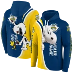 personalized marquette golden eagles peeking snoopy blue hoodie best selling