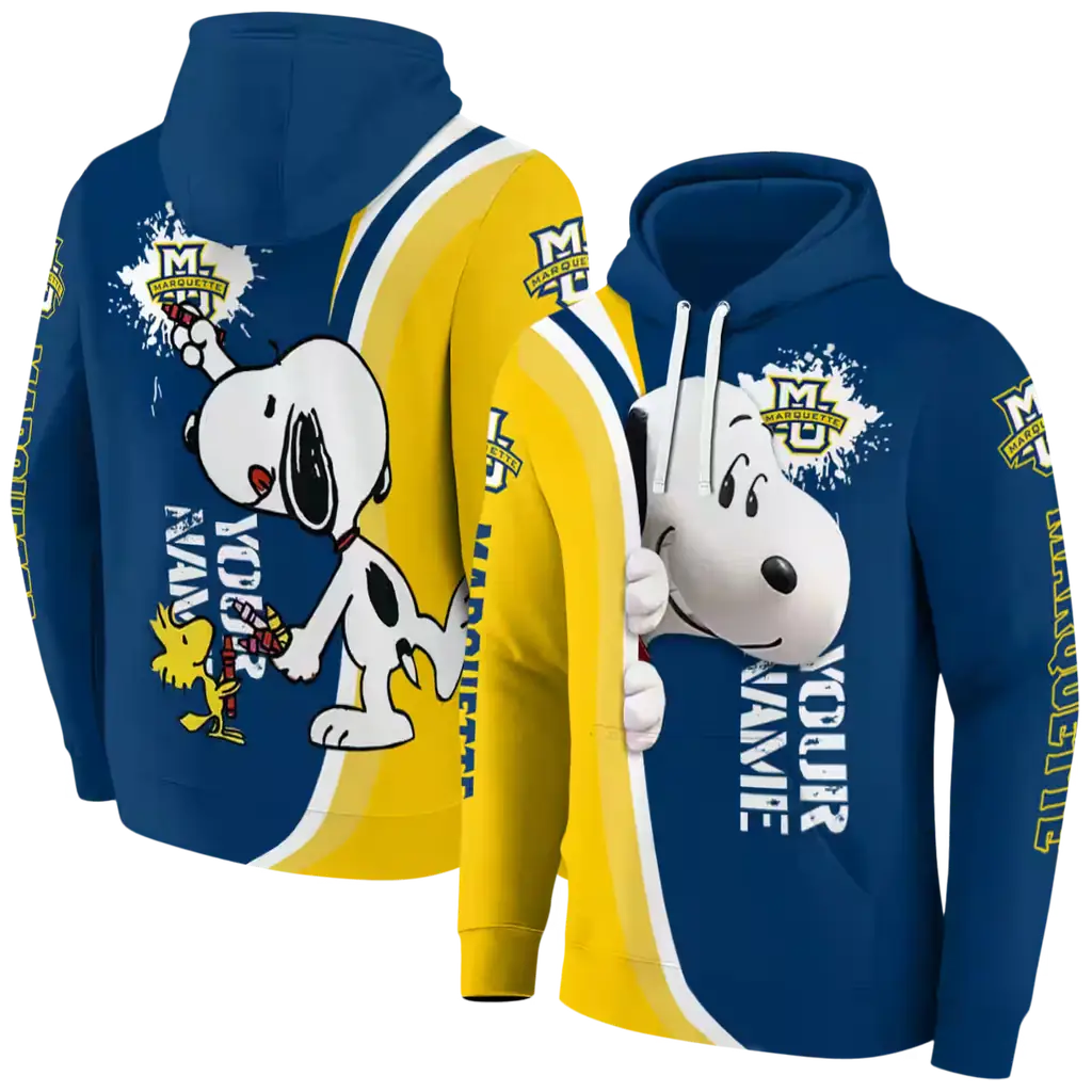 personalized marquette golden eagles peeking snoopy blue hoodie fashion forward personalized marquette golden eagles peeking snoopy blue hoodie fashion forward