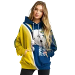 personalized marquette golden eagles peeking snoopy blue hoodie best selling