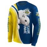 personalized marquette golden eagles peeking snoopy blue hoodie best selling