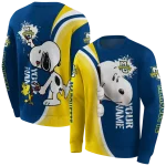 personalized marquette golden eagles peeking snoopy blue hoodie best selling