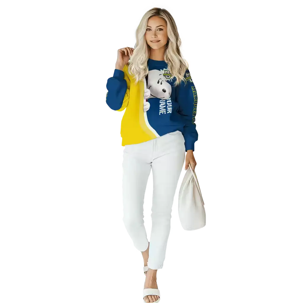 personalized marquette golden eagles peeking snoopy blue hoodie trendy personalized marquette golden eagles peeking snoopy blue hoodie trendy