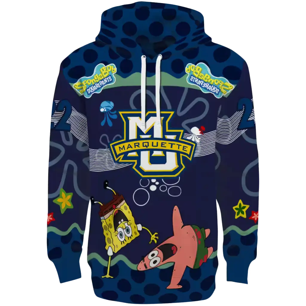 personalized marquette golden eagles spongebob patrick star blue navy hoodie best selling personalized marquette golden eagles spongebob patrick star blue navy hoodie best selling