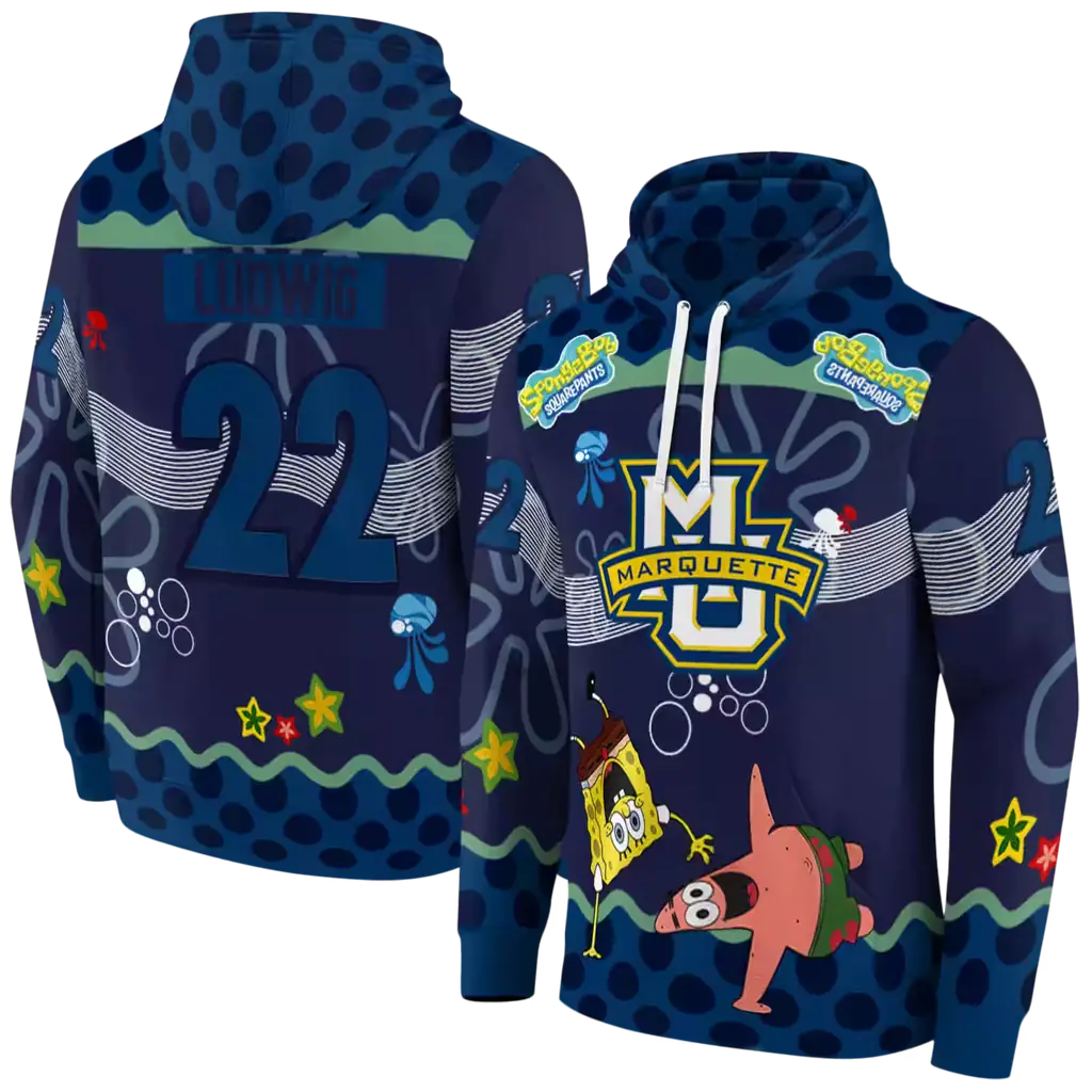 personalized marquette golden eagles spongebob patrick star blue navy hoodie fashion forward personalized marquette golden eagles spongebob patrick star blue navy hoodie fashion forward