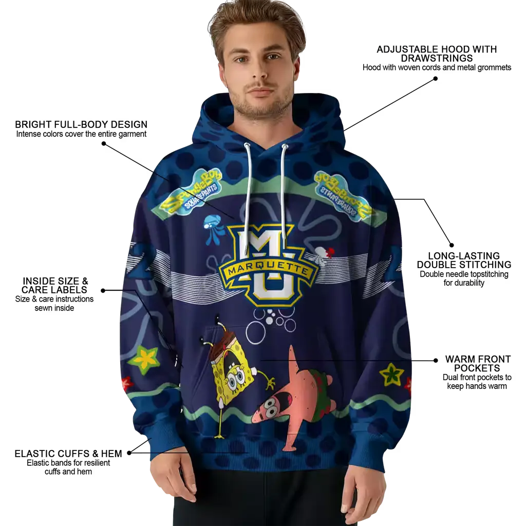 personalized marquette golden eagles spongebob patrick star blue navy hoodie latest model personalized marquette golden eagles spongebob patrick star blue navy hoodie latest model