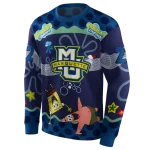 personalized marquette golden eagles spongebob patrick star blue navy hoodie best selling
