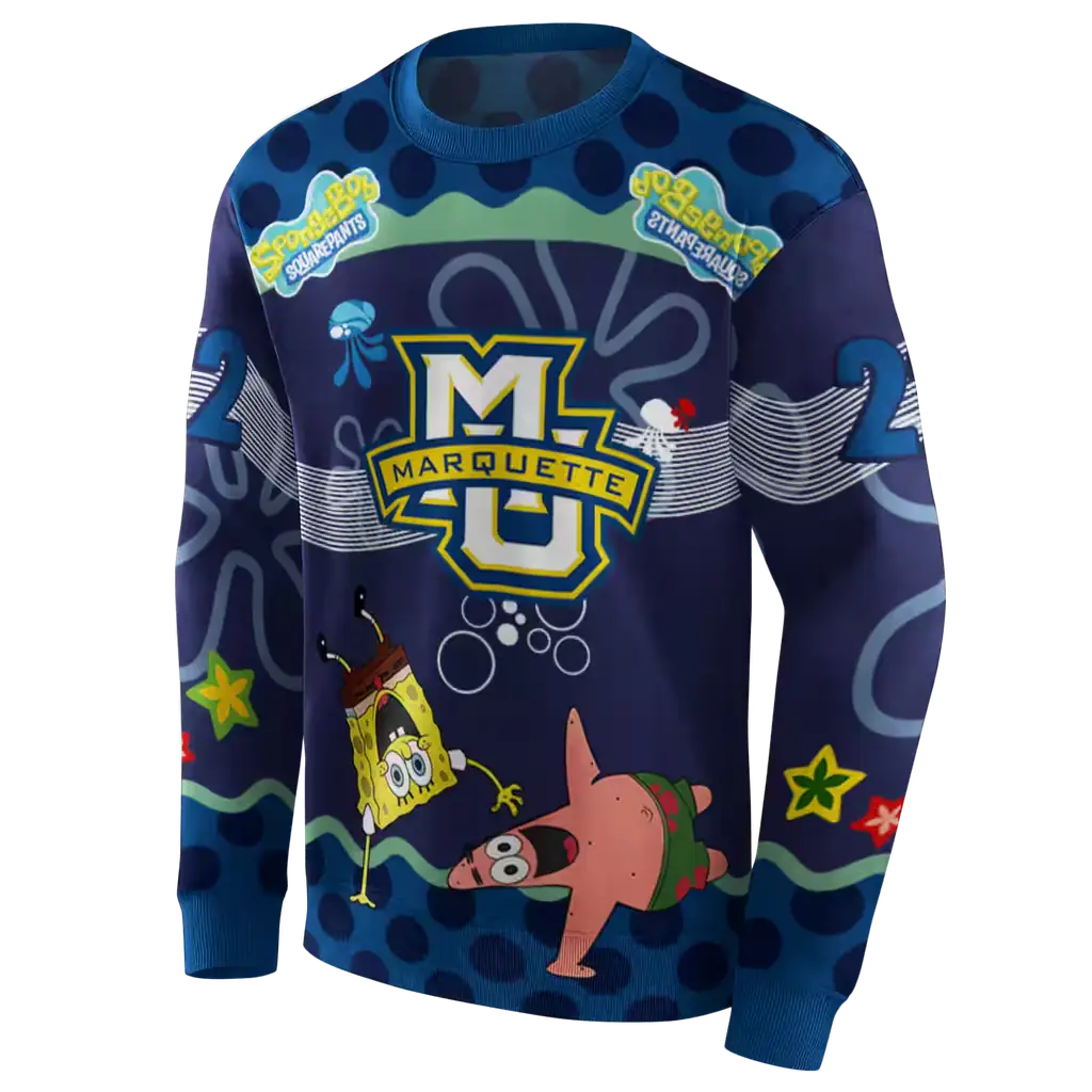 personalized marquette golden eagles spongebob patrick star blue navy hoodie new arrival personalized marquette golden eagles spongebob patrick star blue navy hoodie new arrival
