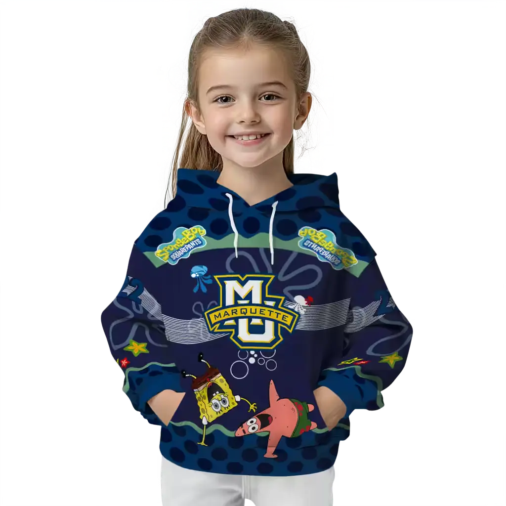personalized marquette golden eagles spongebob patrick star blue navy hoodie top rated personalized marquette golden eagles spongebob patrick star blue navy hoodie top rated