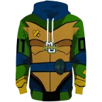 personalized marquette golden eagles superhero armor blue green hoodie best selling