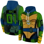 personalized marquette golden eagles superhero armor blue green hoodie best selling