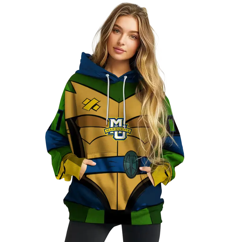 personalized marquette golden eagles superhero armor blue green hoodie high quality personalized marquette golden eagles superhero armor blue green hoodie high quality