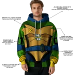 personalized marquette golden eagles superhero armor blue green hoodie best selling