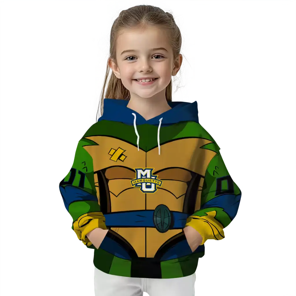 personalized marquette golden eagles superhero armor blue green hoodie top rated personalized marquette golden eagles superhero armor blue green hoodie top rated