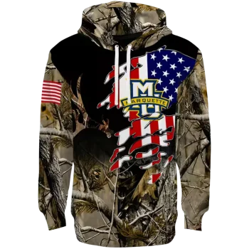 personalized marquette golden eagles tree camo hoodie best selling