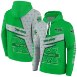 personalized marshall thundering herd abstract shape green hoodie best selling