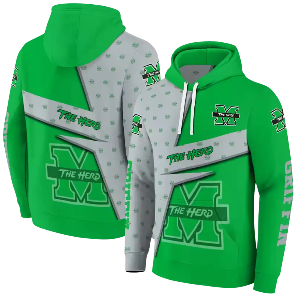 personalized marshall thundering herd abstract shape green hoodie fashion forward personalized marshall thundering herd abstract shape green hoodie fashion forward