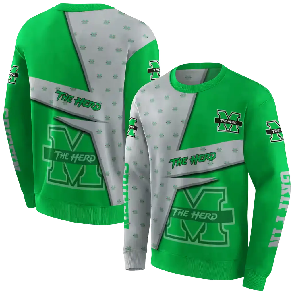 personalized marshall thundering herd abstract shape green hoodie premium grade personalized marshall thundering herd abstract shape green hoodie premium grade