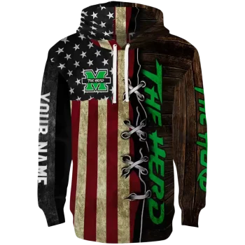 personalized marshall thundering herd american pride hoodie best selling