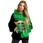 personalized marshall thundering herd baby yoda green black hoodie best selling