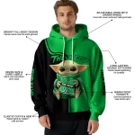 personalized marshall thundering herd baby yoda green black hoodie best selling