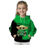 personalized marshall thundering herd baby yoda green black hoodie best selling