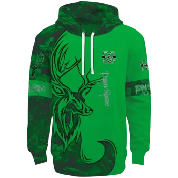 personalized marshall thundering herd deer silhouette green hoodie best selling