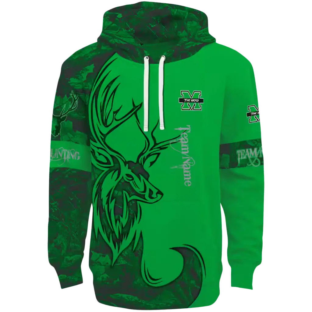 personalized marshall thundering herd deer silhouette green hoodie best selling personalized marshall thundering herd deer silhouette green hoodie best selling
