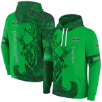 personalized marshall thundering herd deer silhouette green hoodie best selling
