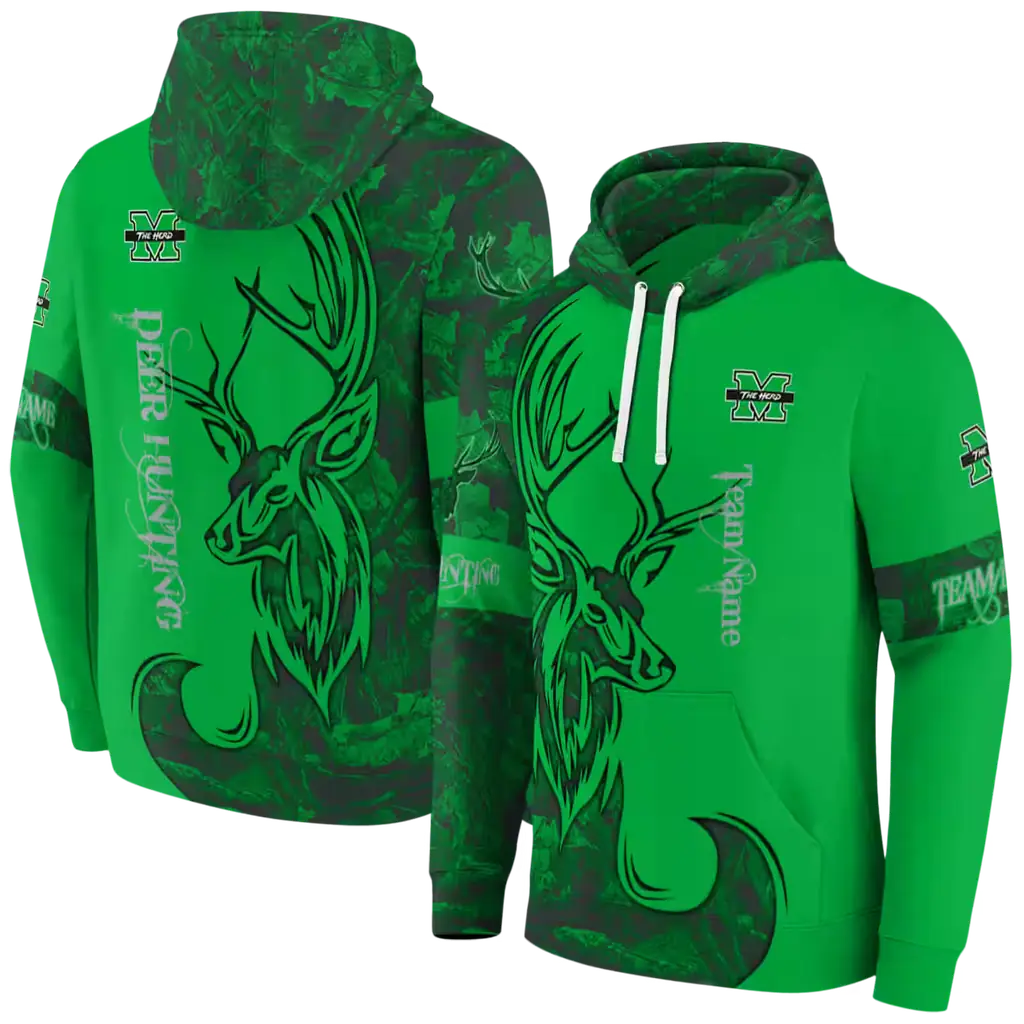 personalized marshall thundering herd deer silhouette green hoodie fashion forward personalized marshall thundering herd deer silhouette green hoodie fashion forward