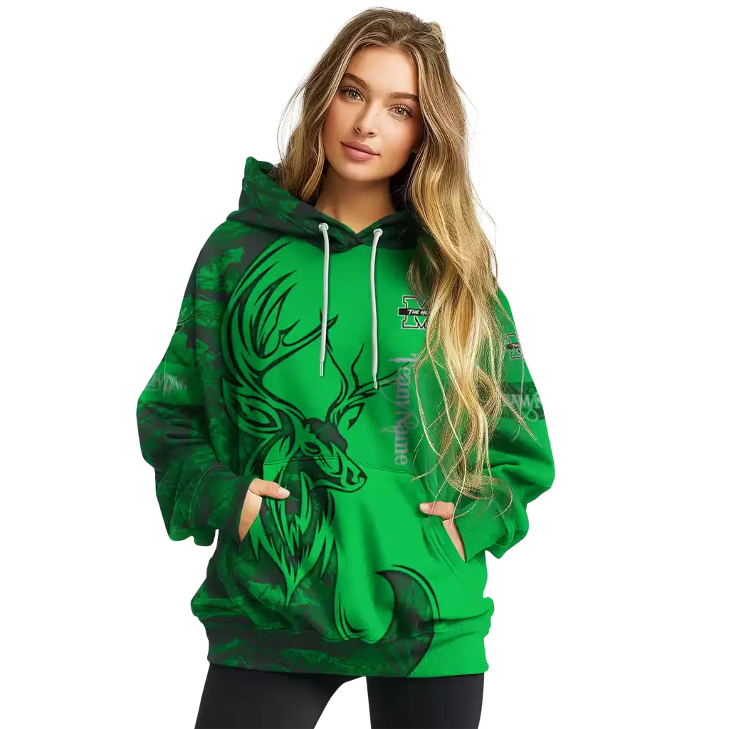 personalized marshall thundering herd deer silhouette green hoodie high quality personalized marshall thundering herd deer silhouette green hoodie high quality