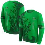 personalized marshall thundering herd deer silhouette green hoodie best selling