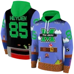 personalized marshall thundering herd mario blue black hoodie best selling