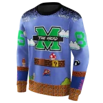 personalized marshall thundering herd mario blue black hoodie best selling