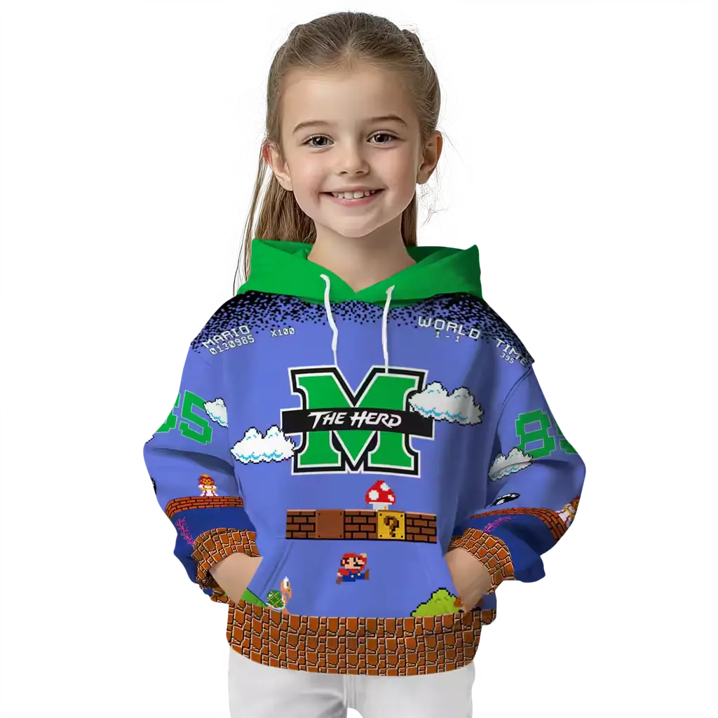 personalized marshall thundering herd mario blue black hoodie top rated personalized marshall thundering herd mario blue black hoodie top rated