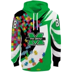 personalized marshall thundering herd puzzle pieces green hoodie best selling