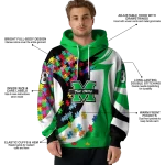 personalized marshall thundering herd puzzle pieces green hoodie best selling
