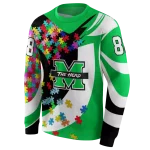 personalized marshall thundering herd puzzle pieces green hoodie best selling