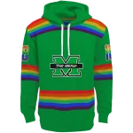 personalized marshall thundering herd rainbow stripes green hoodie best selling