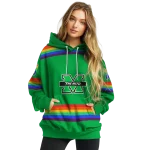 personalized marshall thundering herd rainbow stripes green hoodie best selling