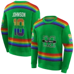 personalized marshall thundering herd rainbow stripes green hoodie best selling