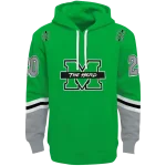 personalized marshall thundering herd striped sleeves green hoodie best selling