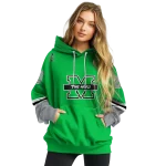 personalized marshall thundering herd striped sleeves green hoodie best selling