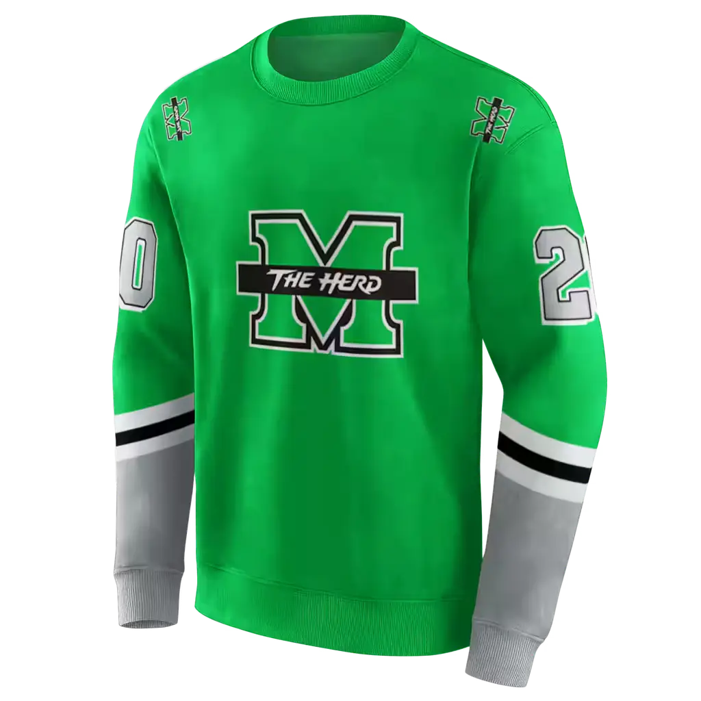 personalized marshall thundering herd striped sleeves green hoodie new arrival personalized marshall thundering herd striped sleeves green hoodie new arrival