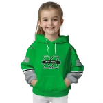 personalized marshall thundering herd striped sleeves green hoodie best selling
