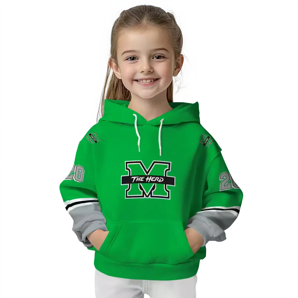 personalized marshall thundering herd striped sleeves green hoodie top rated personalized marshall thundering herd striped sleeves green hoodie top rated