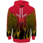 personalized maryland terrapins flame design red hoodie best selling